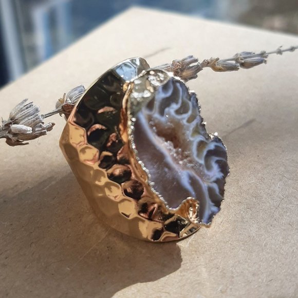 Raw Agate Ring - Picture 1 of 5